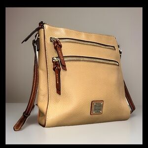 Dooney & Bourke Beige Crossbody Bag with Brown Accents